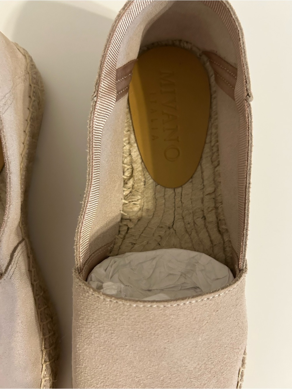 Banana Republic NEW Suede Espadrilles Flats 7 Shoes Ivory Mivano Italia - Picture 4 of 7